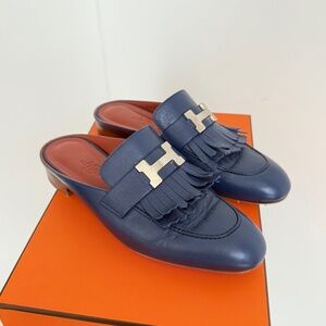Hermes Rivoli Goatskin Womens Mule